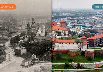 Kraków dawniej i dziś archiwalne zdjęcia lotnicze, zdjęcia z drona kraków