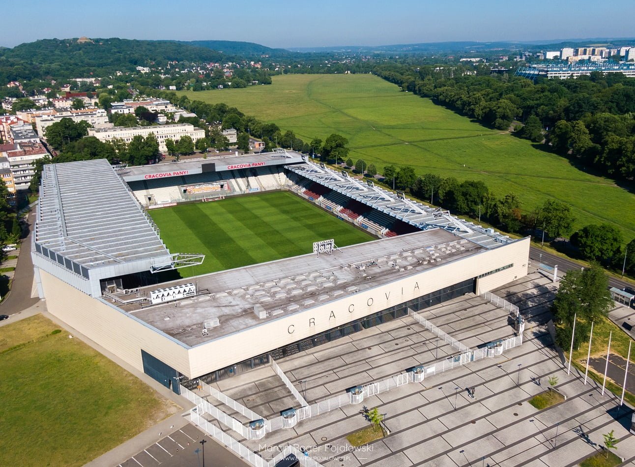Cracovia Stadium,Krakow guide,krakow information,kraków drone shots,visit krakow