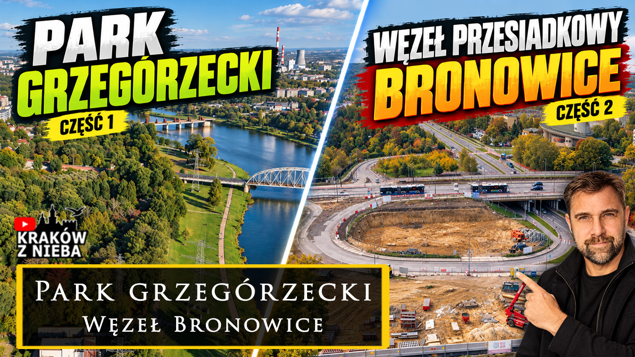 Okładka filmu: Park Grzegórzecki i budowa węzła przesiadkowego Bronowice